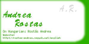 andrea rostas business card